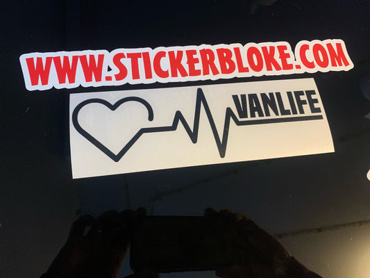 HEART BEAT VANLIFE FLATLINE STICKER