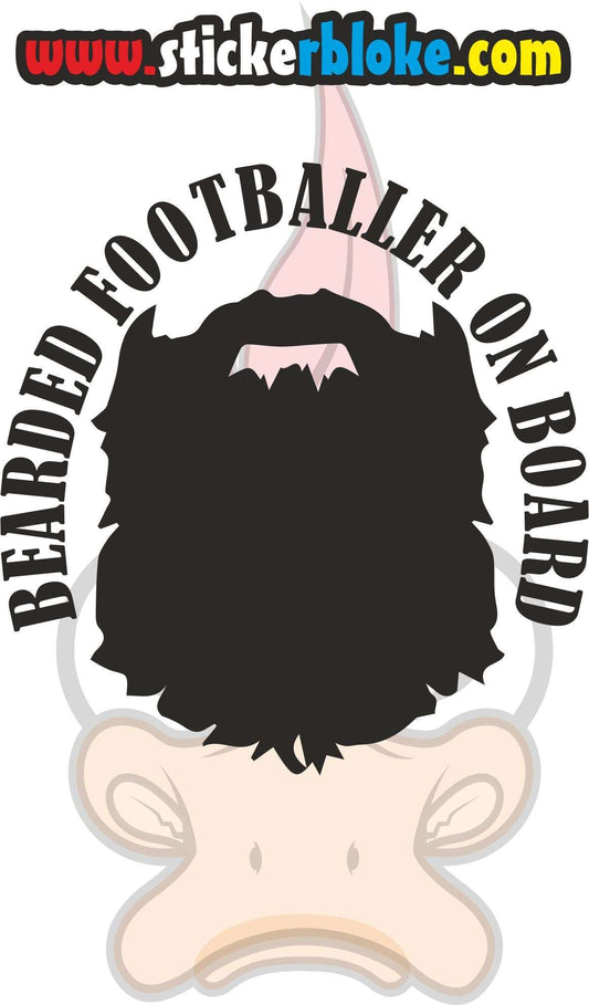 BEARDED FOOTBALLER ON BOARD STICKER