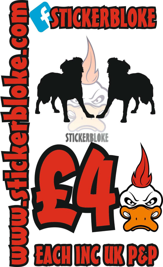 PAIR OF BORDER COLLIE SHEEP DOG STICKER - STICKERBLOKE