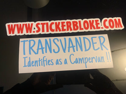 TRANSVANDER IDENTIFIES AS A CAMPERVAN STICKER