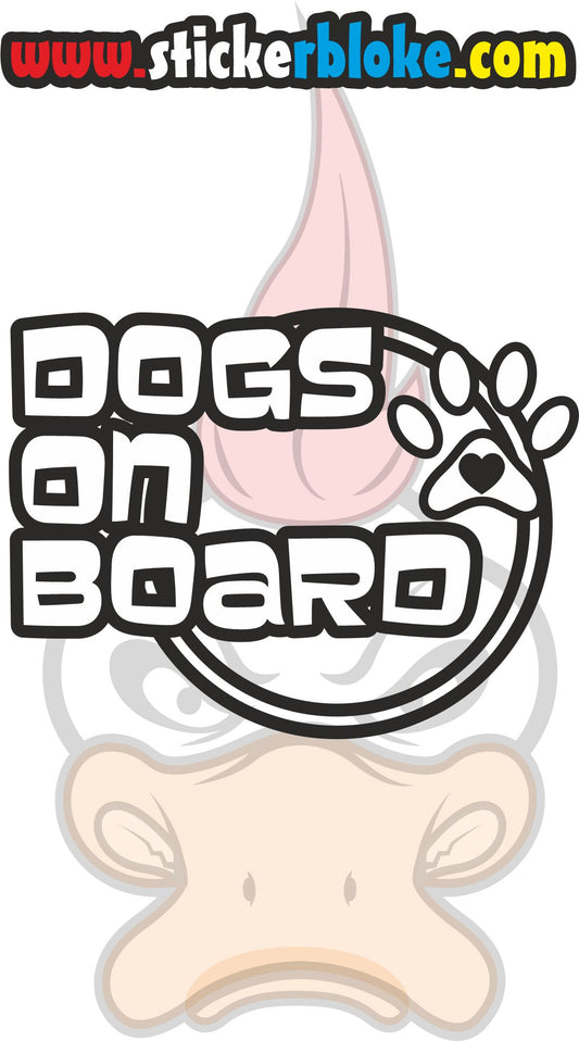 DOGS ON BOARD STICKER