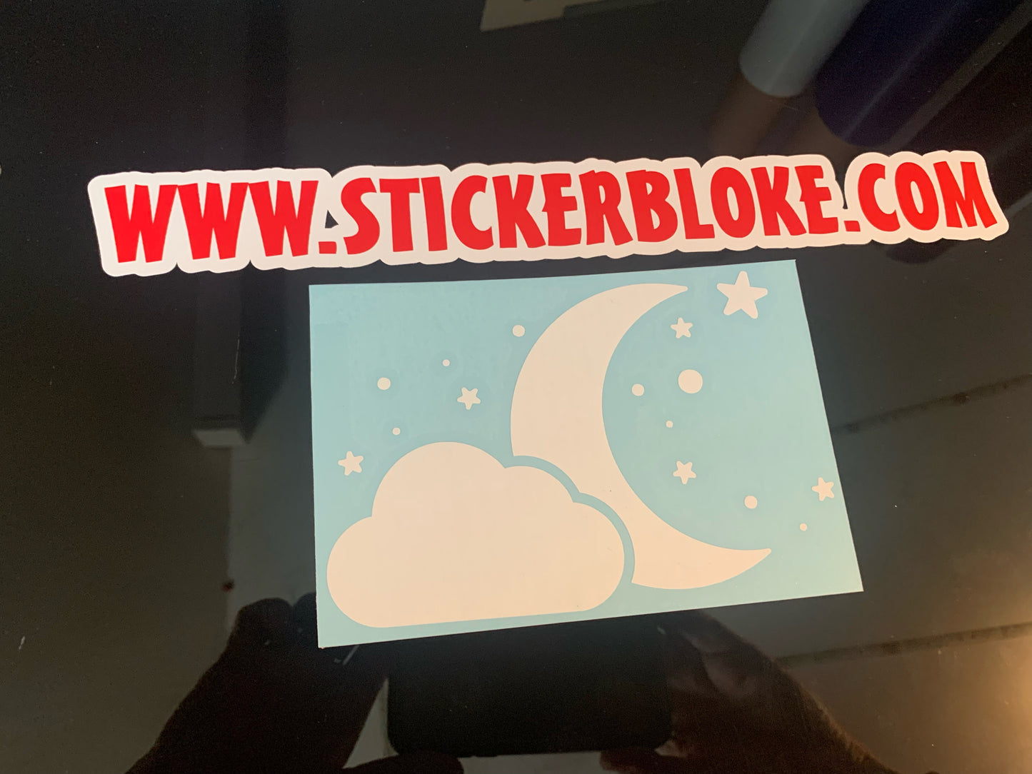 MOON AND STARS STICKER