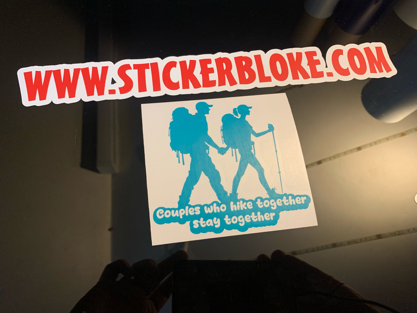 COUPLES WHO HIKE TOGETHER STAY TOGETHER STICKER