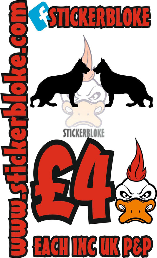 PAIR OF GERMAN SHEPHERD OR GSD STICKER - STICKERBLOKE