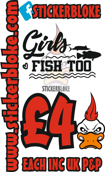 GIRLS FISH TOO - STICKERBLOKE