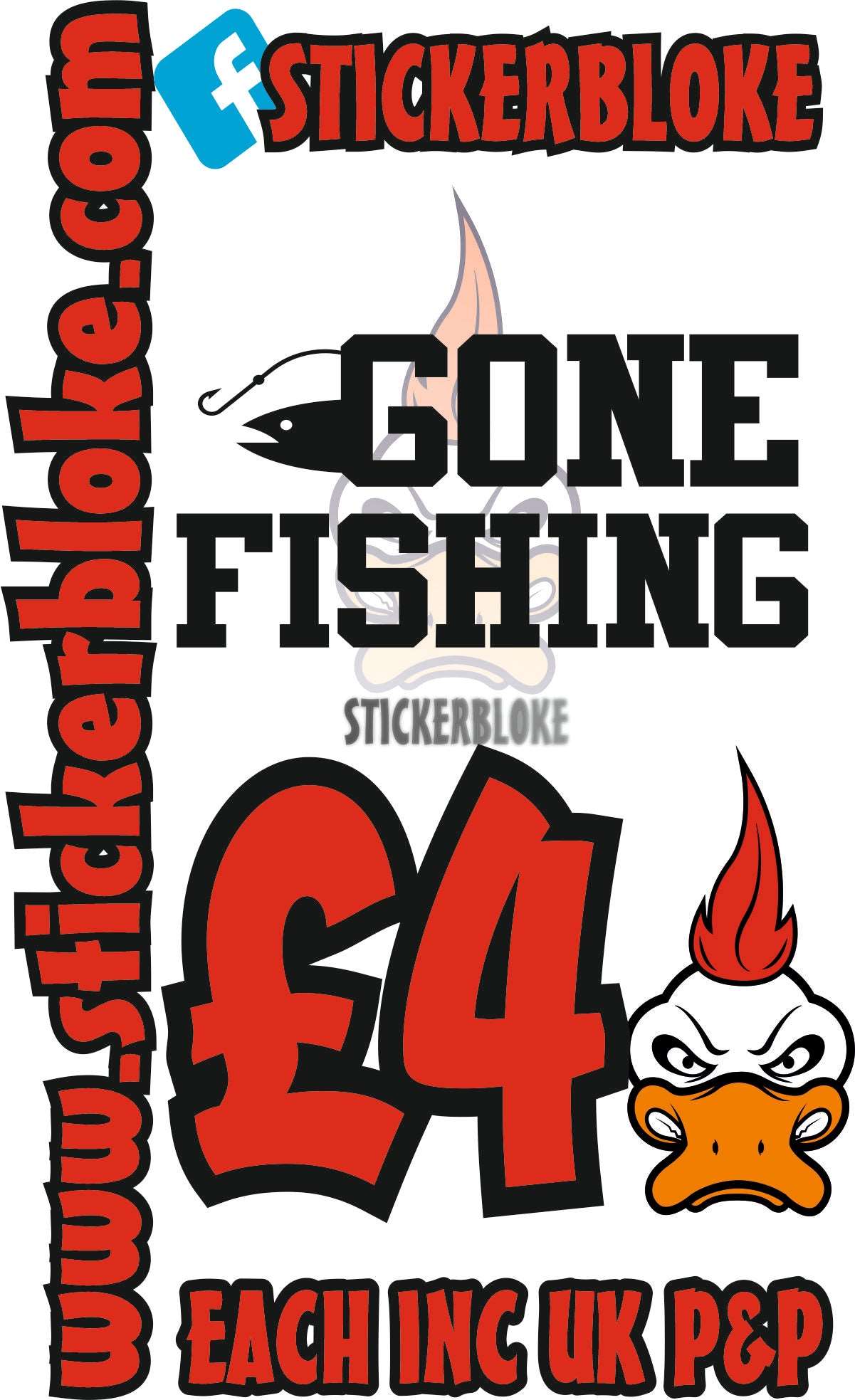 GONE FISHING - STICKERBLOKE