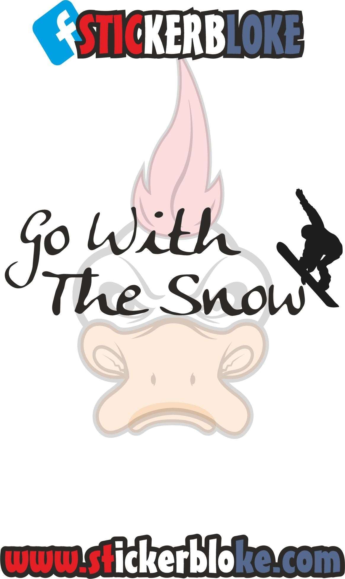 GO WITH THE SNOW BOARDING STICKER