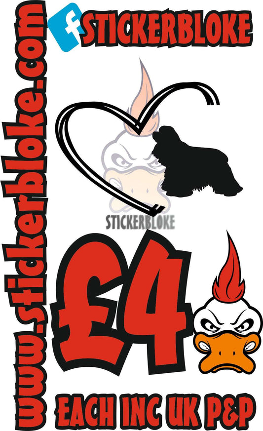 HEART AND COCKER SPANIEL STICKER