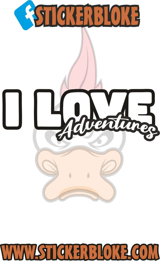 I LOVE ADVENTURES STICKER