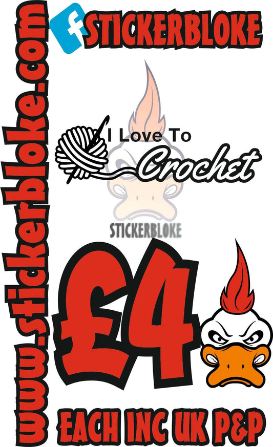 I LOVE TO CROCHET STICKER - STICKERBLOKE