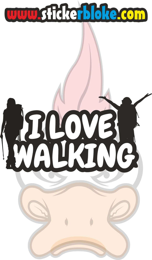 I LOVE WALKING STICKER