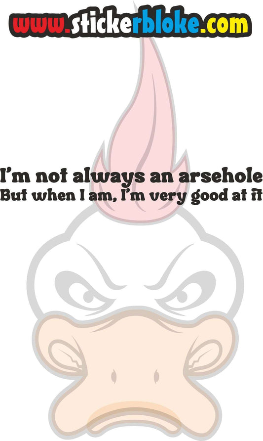 IM NOT ALWAYS AN ARESHOLE BUT WHEN I AM I AM VERY GOOD AT IT STICKER