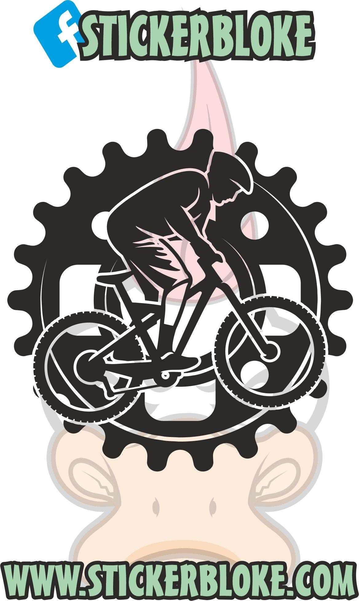 MOUNTAIN BIKE AND COG STICKER