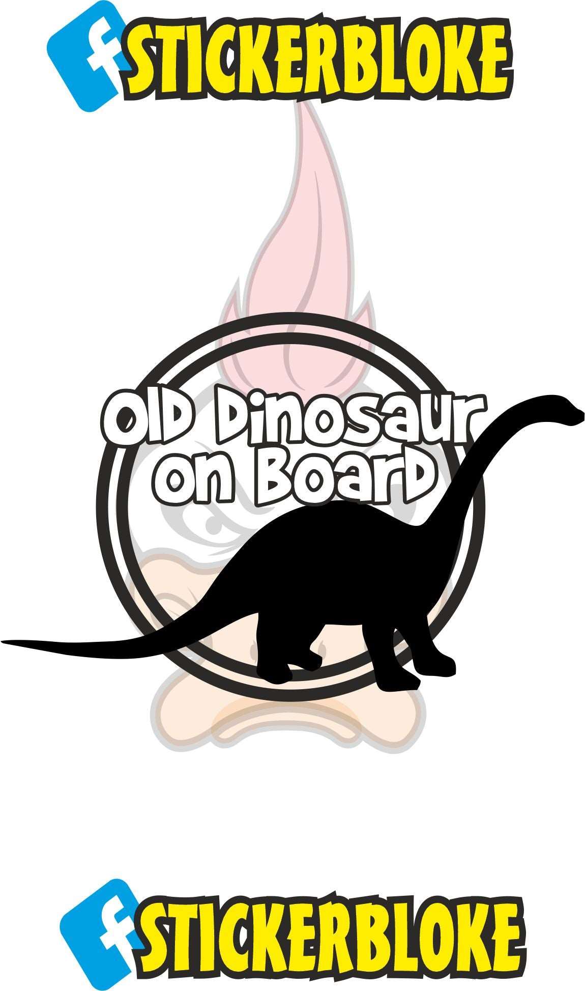 OLD DINOSAUR ON BOARD STICKER