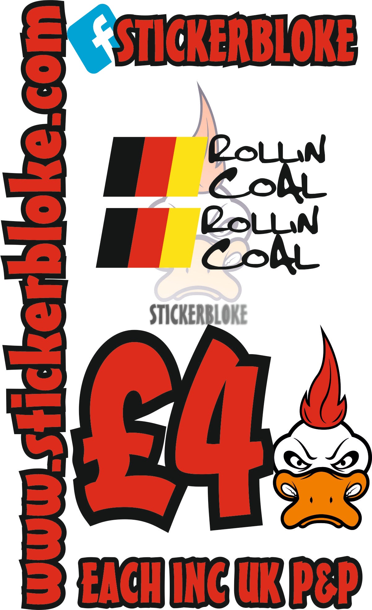 ROLLIN COAL GERMAN COLOURS - STICKERBLOKE