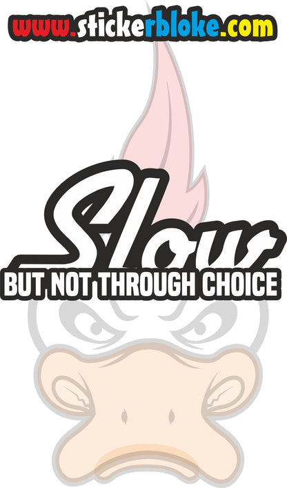 SLOW BUT NOT THROUGH CHOICE