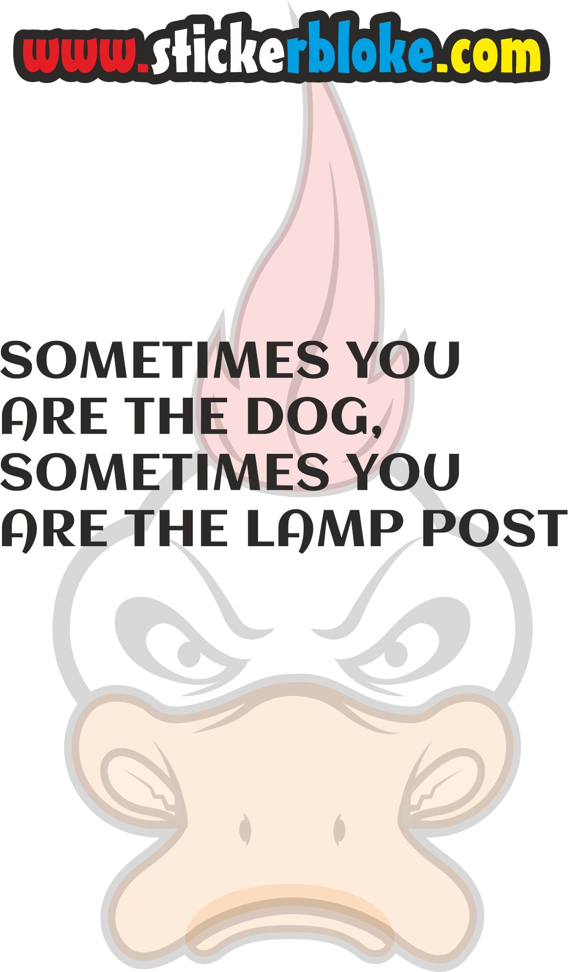 SOMETIMES YOU ARE THE DOG SOMETIMES YOU ARE THE LAMPOST