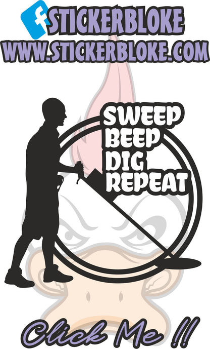 SWEEP BEEP DIG REPEAT METAL DETECTING STICKER