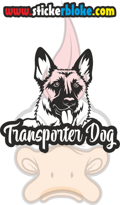 TRANSPORTER DOG GERMAN SHEPHERD STICKER