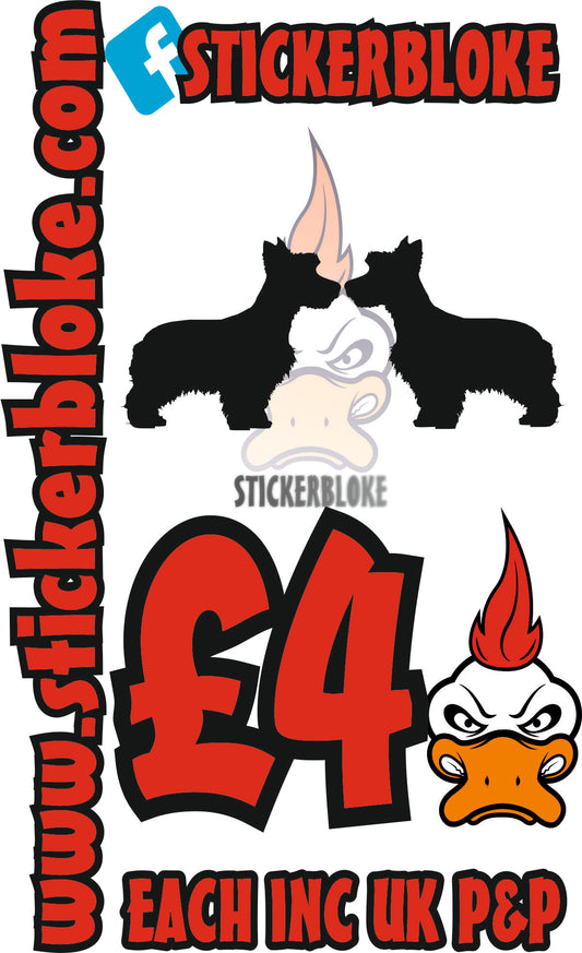 WEST HIGHLAND TERRIER WESTIE DOG PAIR OF STICKERS - STICKERBLOKE