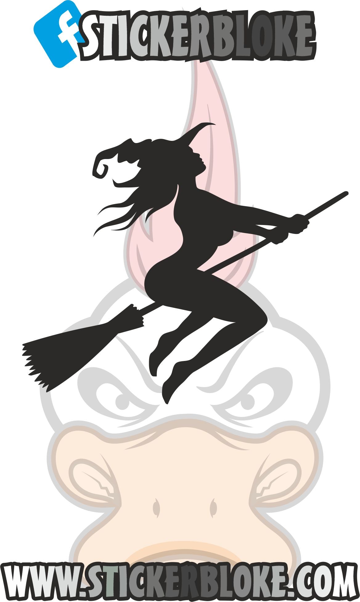 WITCH ON A BROOMSTICK STICKER