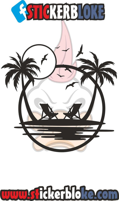 DECK CHAIRS AND PALM TREES STICKER