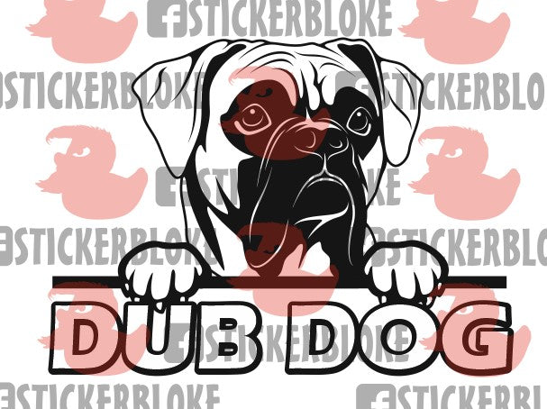 DUB DOG BOXER - STICKERBLOKE