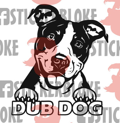 DUB DOG STAFFORDSHIRE TERRIER STAFFY - STICKERBLOKE