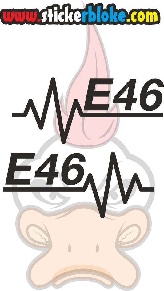 E46 FLATLINE STICKER PAIR OF