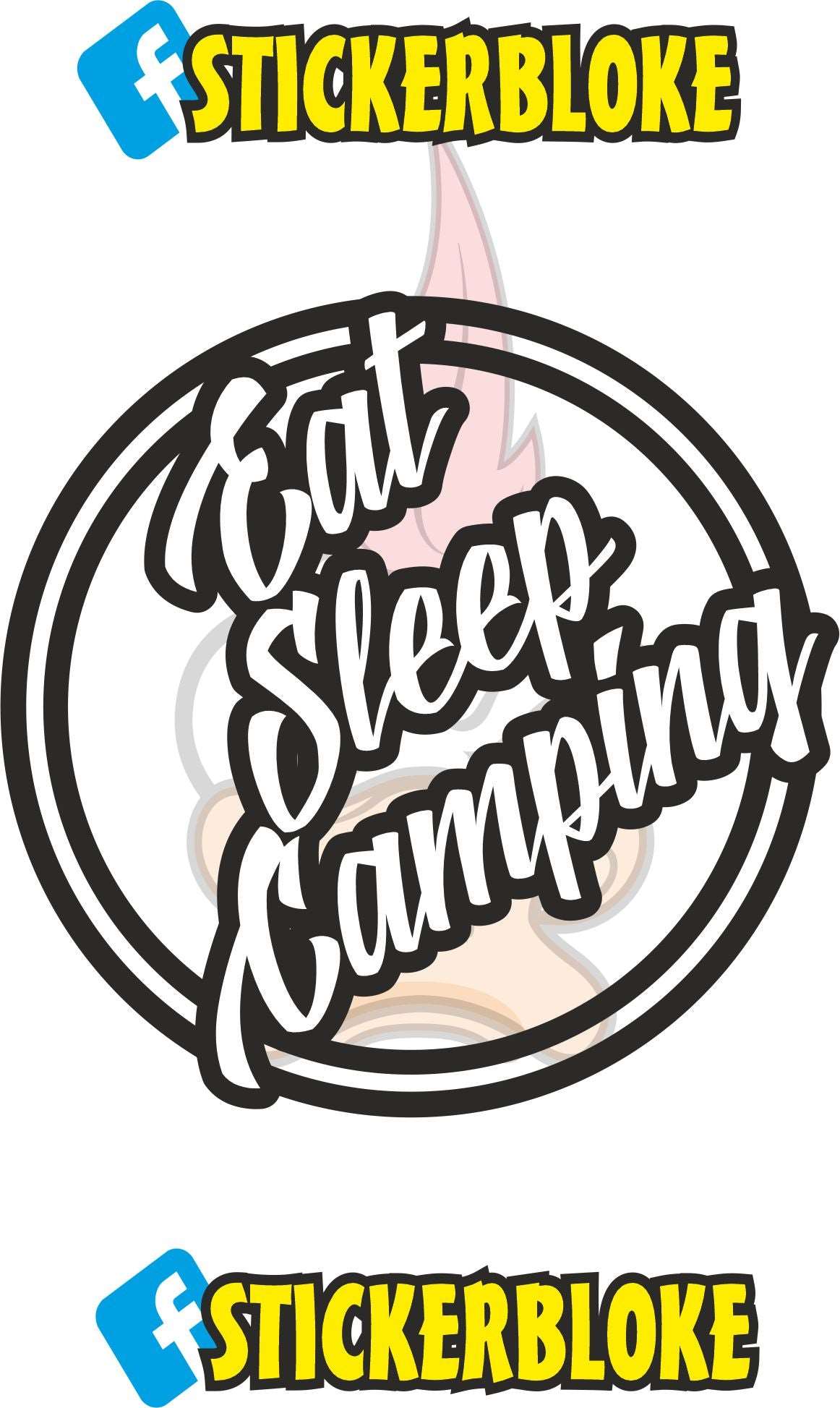 EAT SLEEP CAMPING STICKER