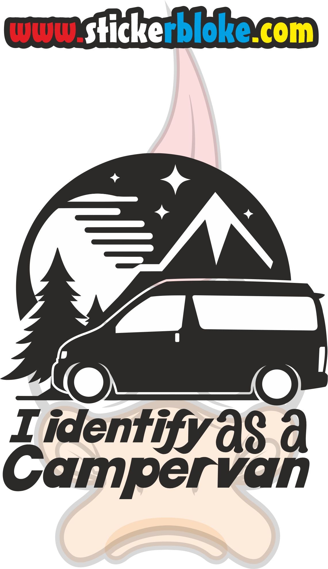 I IDENTIFY AS A CAMPERVAN STICKER BONGO