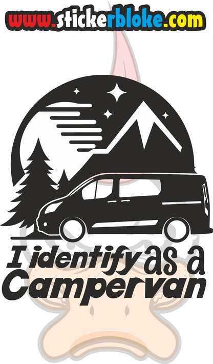 I IDENTIFY AS A CAMPERVAN STICKER TRANSIT