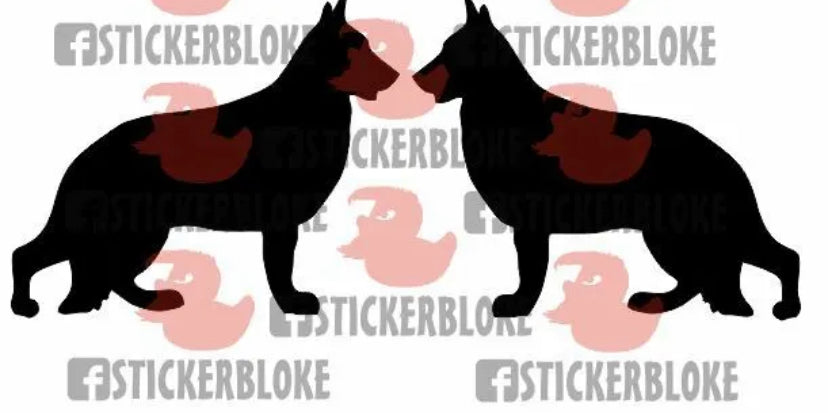 GERMAN SHEPHERD PAIR OF - STICKERBLOKE