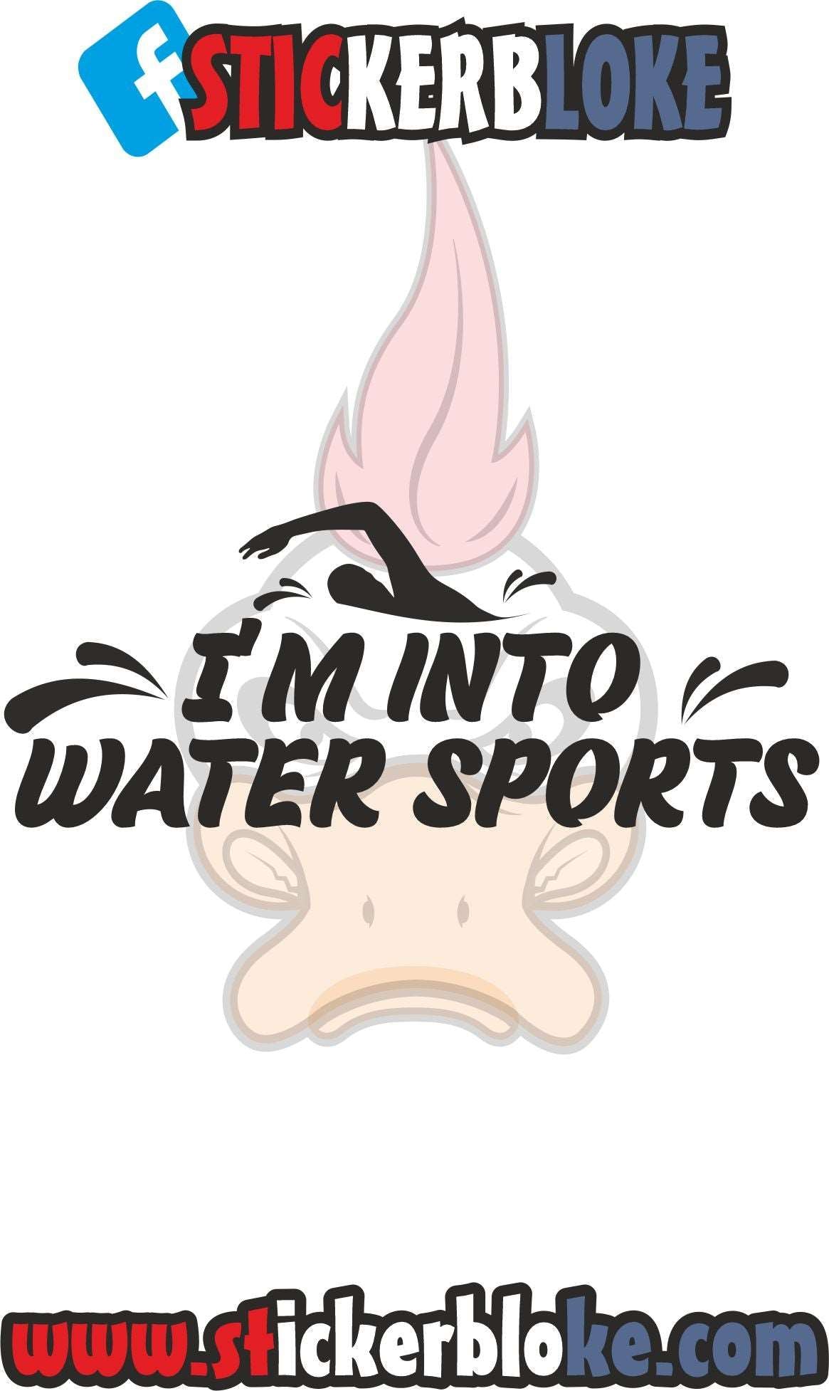 IM INTO WATER SPORTS SWIMMING JOKE STICKER