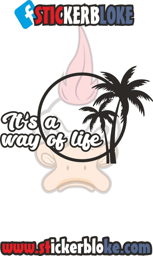 ITS A WAY OF LIFE PALM TREE STICKER