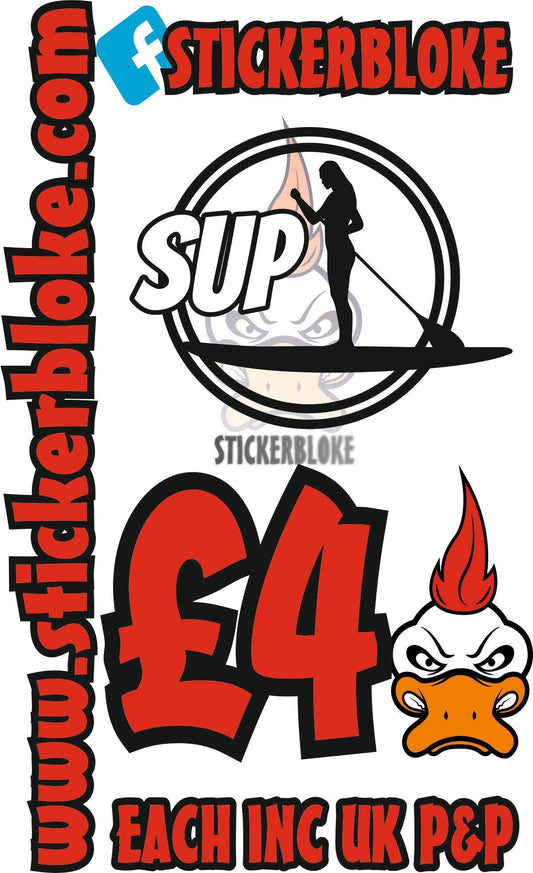 SUP LADY STANDING CIRCLE - STICKERBLOKE