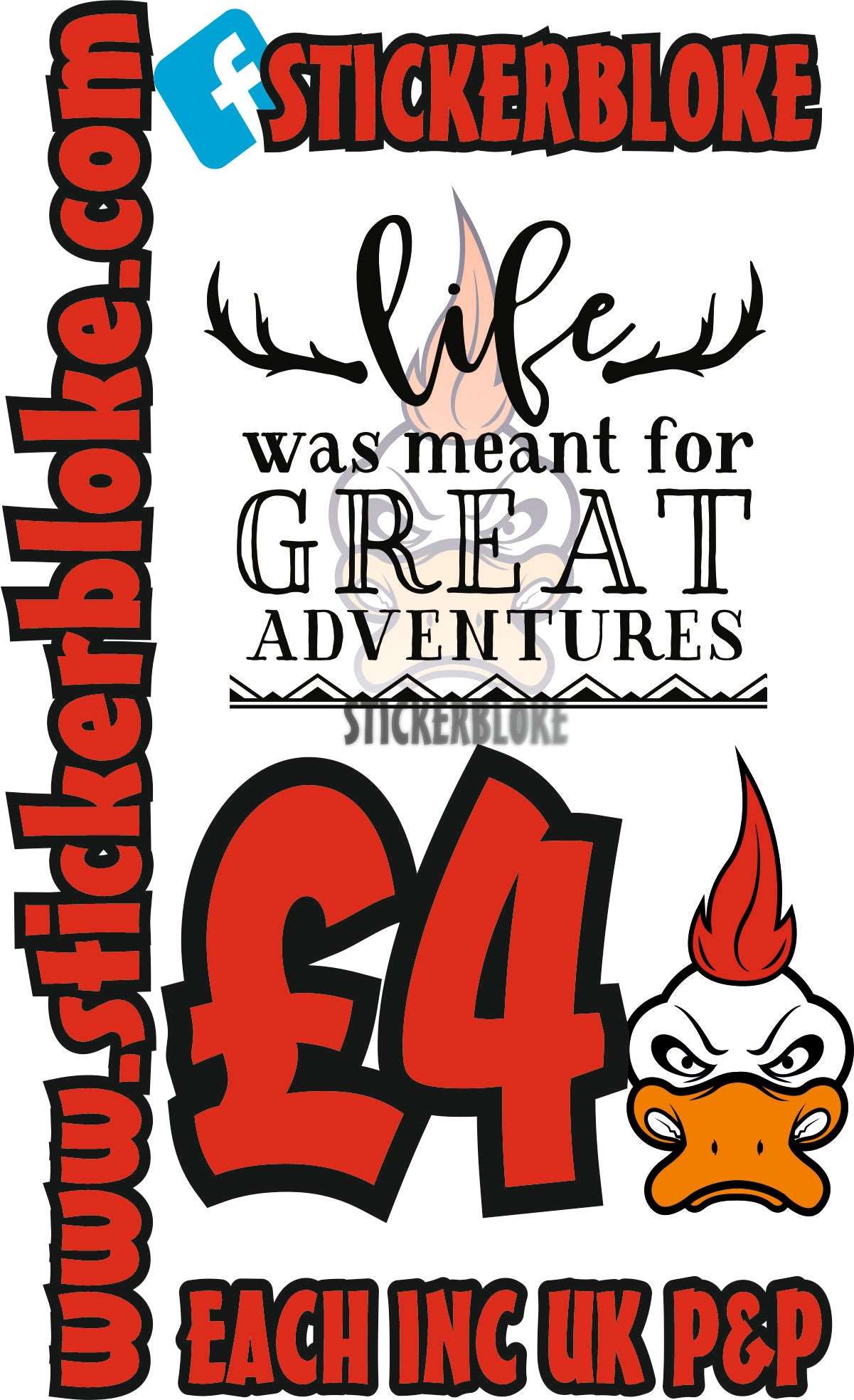 LIFE WAS MEANT FOR GREAT ADVENTURES - STICKERBLOKE