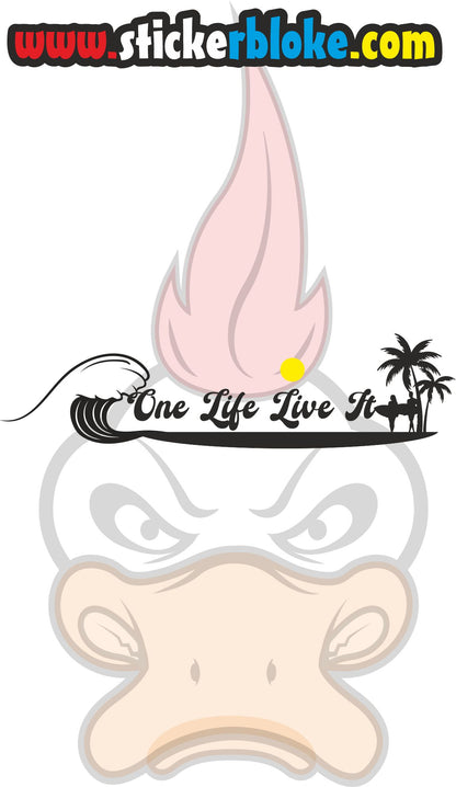 ONE LIFE LIVE IT SURFERS STOOD STICKER