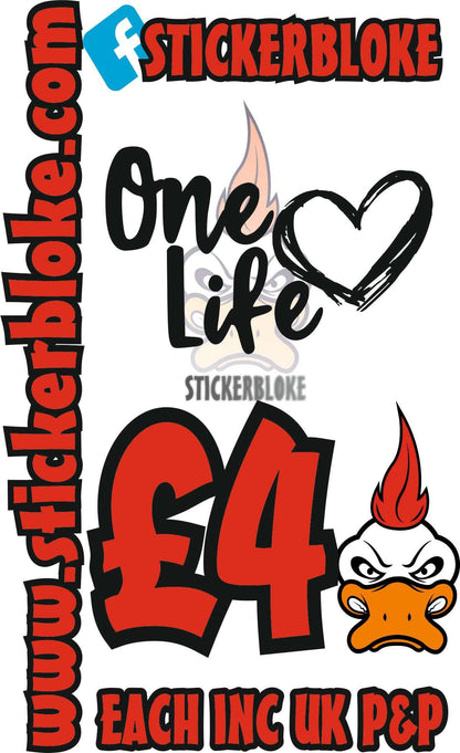 ONE LIFE HEART - STICKERBLOKE