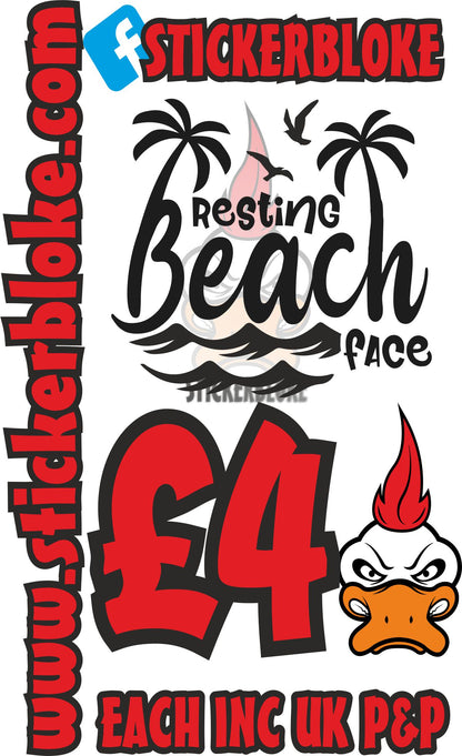 RESTING BEACH FACE STICKER