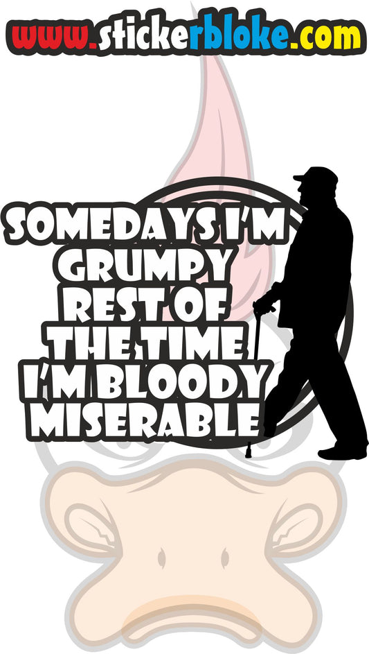 SOMEDAYS IM GRUMPY REST OF THE TIME IM BLOODY MISERABLE STICKER