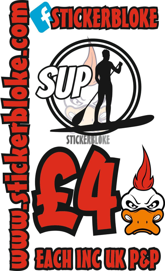 SUP MAN STANDING CIRCLE - STICKERBLOKE