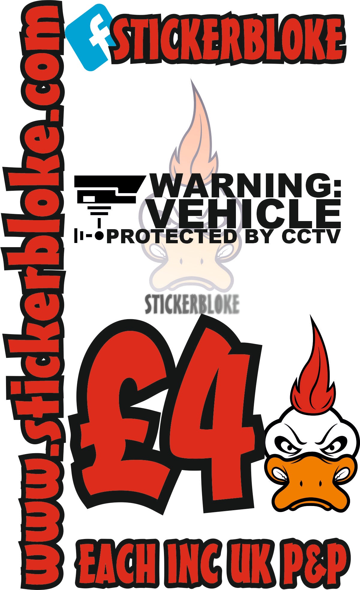 WARNING VEHICLE PROTECTED BY CCTV - STICKERBLOKE